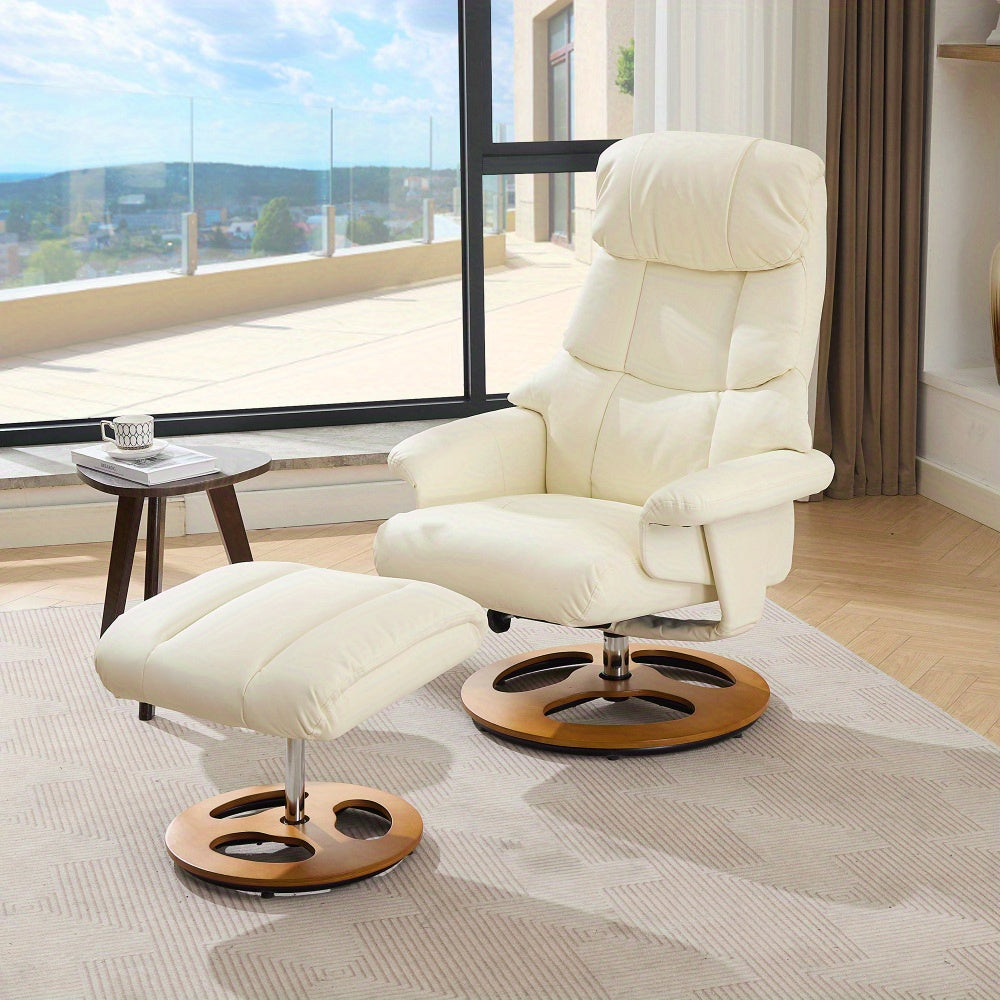 Draaifauteuil – Relaxfauteuil – Lounge Chair – Schommelstoel – Fauteuil Beige – 360° Draaibaar – Onderhoudsvriendelijke Stof