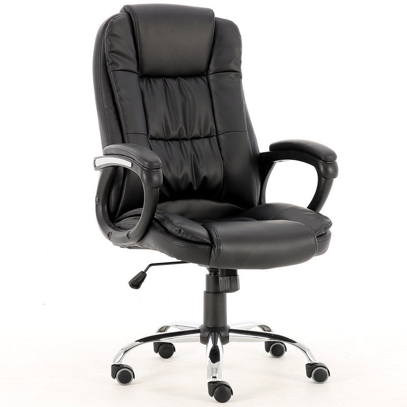 Bureaustoel – Draaistoel – Office Chair – Gamingstoel – Kantoorstoel – Verstelbare Hoogte – Vergrendelbare Kantelfunctie – Zwarte Rubber Wieltjes