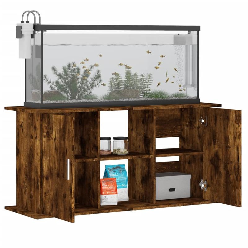Aquariumstandaard – Visbakstandaard – Aquariummeubel – Aquariumtafel – Aquarium Onderstel – Heavy-Duty Geperst Hout – Ruime Afmeting 121x41x58 cm – Stabiel Rookeiken Design