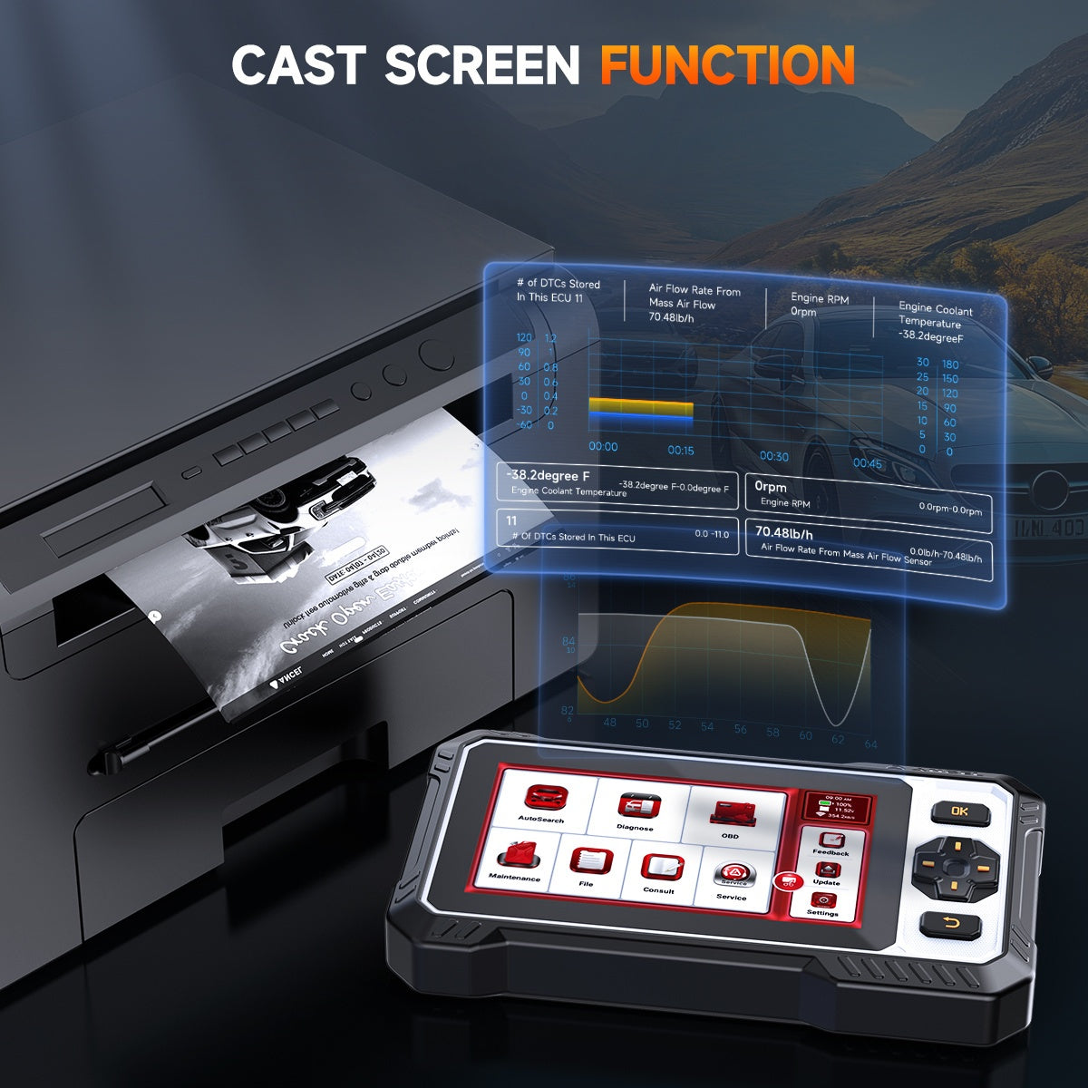 OBD2 Scanner – Diagnose Tool – Auto Code Reader – Foutcode Uitlezer – Motor Tester – ABS Auto Bleeding – Levenslange Gratis Updates