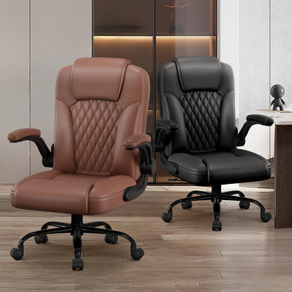 Authmic Office Chair Ergonomic Desk Chair Executive Chair with Padded Armrests Foldable, Height Adjustable, Rocking Function And Headrest Comfortable for Home Office Office Chair 150kg