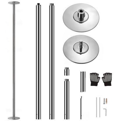 Danspaal – Pole Dance Paal – Pole Fitness Paal – Dansstang – Bewegingspaal – Verstelbare Hoogte 2,03-2,74 m – Robuust Chroomstaal 500 kg Belastbaar