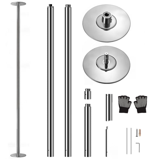 Danspaal – Pole Dance Paal – Pole Fitness Paal – Dansstang – Bewegingspaal – Verstelbare Hoogte 2,03-2,74 m – Robuust Chroomstaal 500 kg Belastbaar
