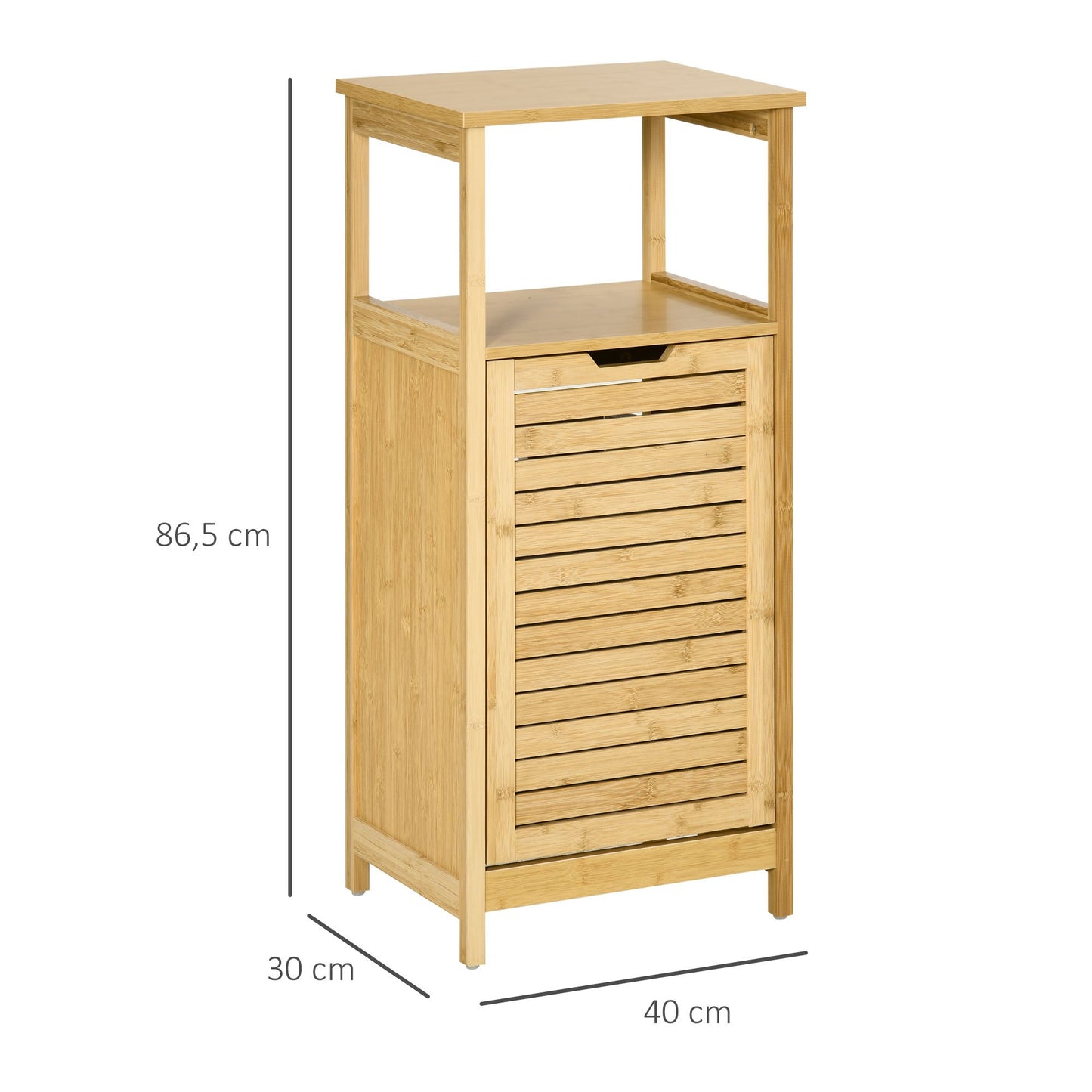 Bamboe Badkamermeubel – Wasmand Kast – Opbergmeubel – Smal Kastje – Compact Meubel – Ruimtebesparend – Verhoogde Poten – Duurzaam Bamboe