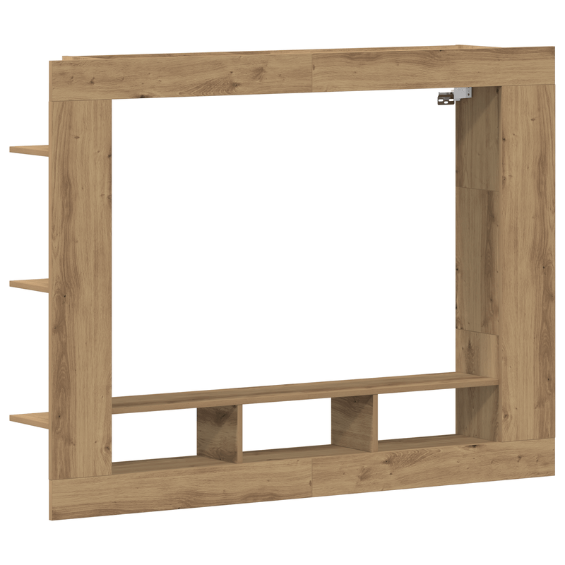 Houten TV-standaard – TV-meubel – Media Console – TV-kast – Tv-rek – Stevig hardhout – Ruimtebesparend design 152x22x113 cm