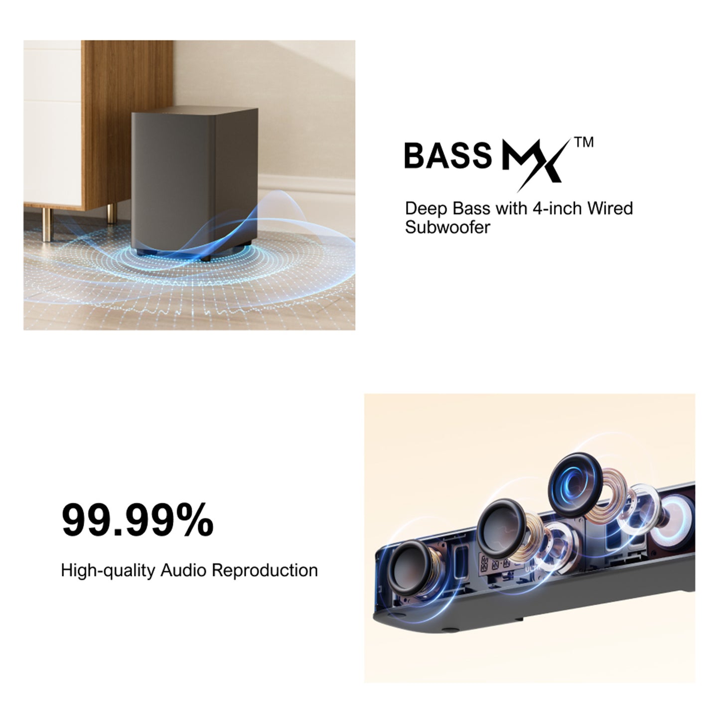 Soundbar – Surround Sound Systeem – Home Cinema Speaker – Draadloze Luidspreker – Subwoofer – 7.1 Kanaals – 330W Piekvermogen – App Bediening