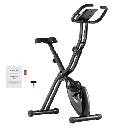 3-in-1 Hometrainer – Fitnessfiets – Indoor Bike – Stationaire Fiets – Opvouwbare Fiets – Zwart-Oranje – Verstelbaar Zadel – Magnetische Weerstand