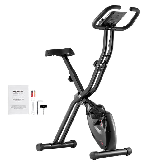 3-in-1 Hometrainer – Fitnessfiets – Indoor Bike – Stationaire Fiets – Opvouwbare Fiets – Zwart-Oranje – Verstelbaar Zadel – Magnetische Weerstand