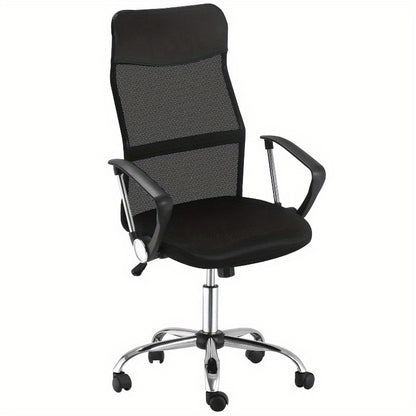 Bureaustoel – Office Chair – Gamestoel – Draaistoel – Kantoorstoel – Verstelbare Hoogte – Ademend Mesh Rugblad – Zwarte Zitting