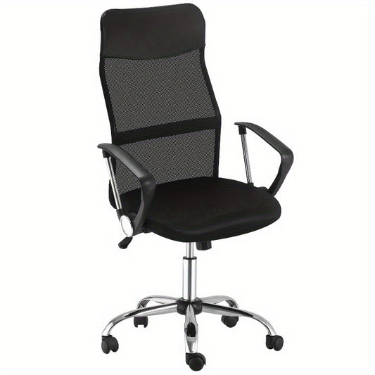 Bureaustoel – Office Chair – Gamestoel – Draaistoel – Kantoorstoel – Verstelbare Hoogte – Ademend Mesh Rugblad – Zwarte Zitting