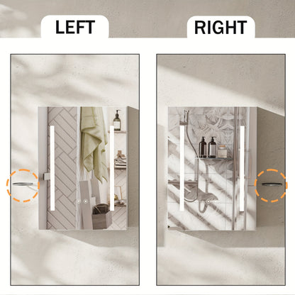 Badkamerspiegelkast – Spiegelkast – Badkamerkast – Medicijnkast – Opbergkast – Anti-Condens Spiegel – Verstelbare Planken – 45x15x60 cm – Wandmontage – Kabelvrij Design