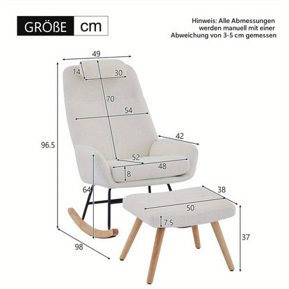 Schommelstoel – Relaxstoel – Fauteuil – Loungestoel – Woonkamerstoel – Teddy Velvet Bekleding – Geïnjecteerd IJzeren Frame Met Rubberen Poten
