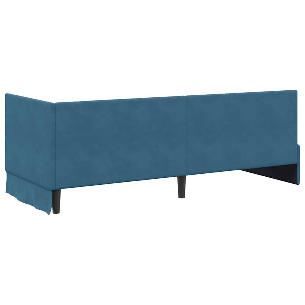 Bedframe – Bedbodem – Eenpersoonsbed – Slaapbank – Kinderbed – Roze Fluweel Hoofdeinde – 100x200 cm – Geperst Hout