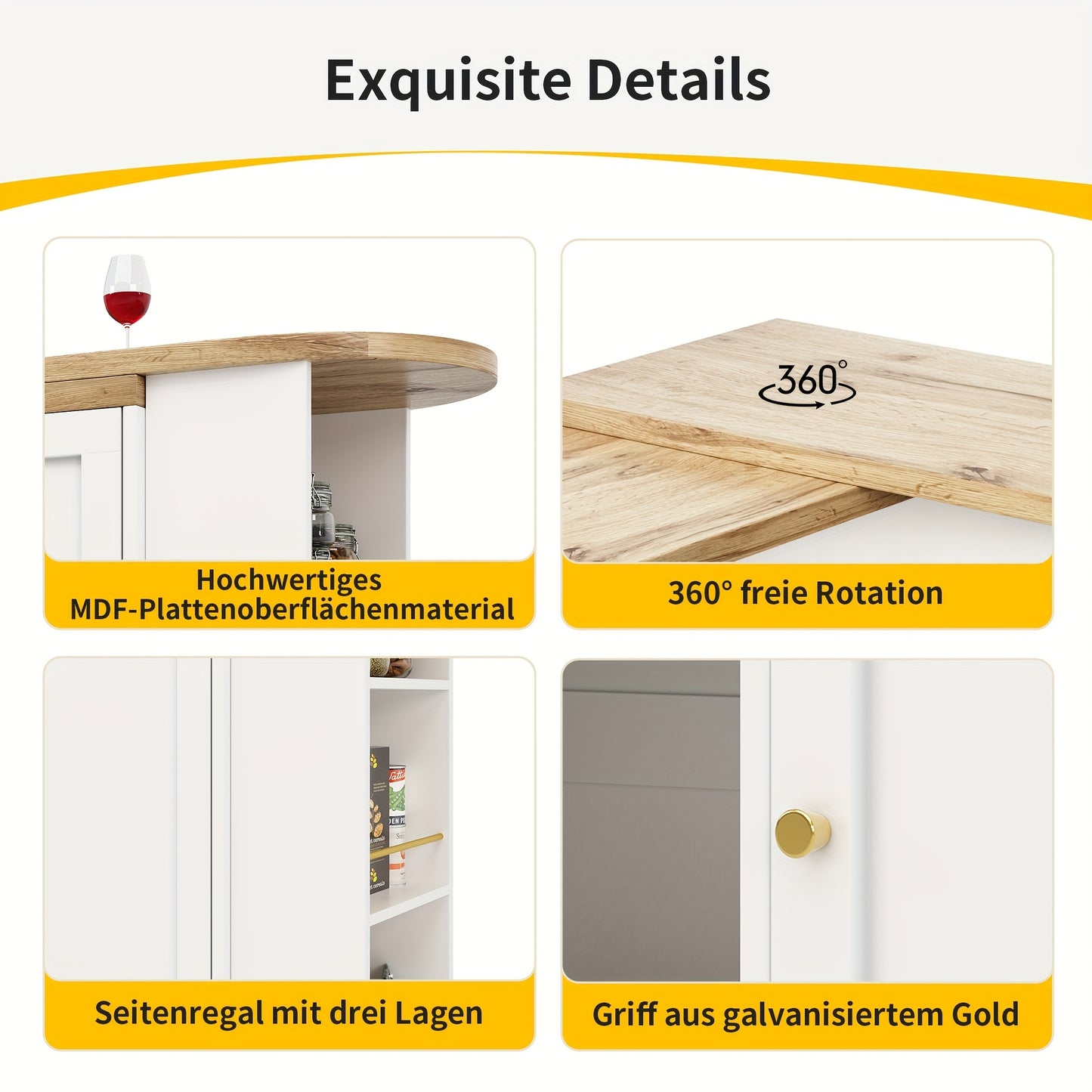 Bartafel – Bartafelset – Bistrotafel – Statafel – Keukentafel – 360° Draaibaar Blad – Compact Met Opbergruimte