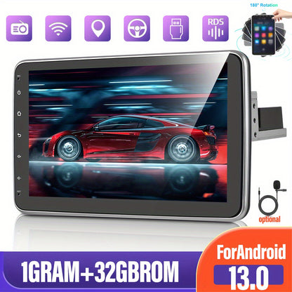 Autoradio Android – Autostereo – 1Din Multimedia – Navigatiesysteem – Car Audio – 10,1 Inch HD Scherm – 180° Draaibaar – Android 15 Met GPS & Spiegel Link