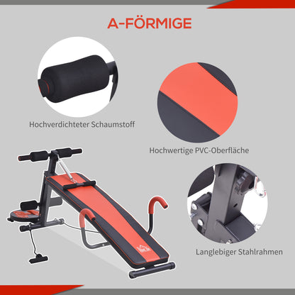 Opvouwbare Sit-up Bank – Fitnessbank – Buikspierbank – Verstelbare Trainingsbank – Home Gym Bank – Met Weerstandsbanden – Stabiel Met Metaal Frame – Tot 120 kg Draagkracht