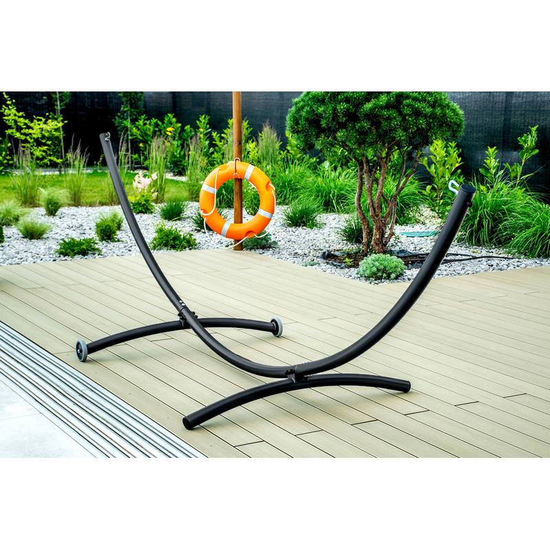Hangmatstandaard – Hangmat Frame – Tuinstandaard – Stalen Standaard – Mobile Hangmatrek – Zwart Gepoedercoat Staal – Tot 300 kg Draagkracht