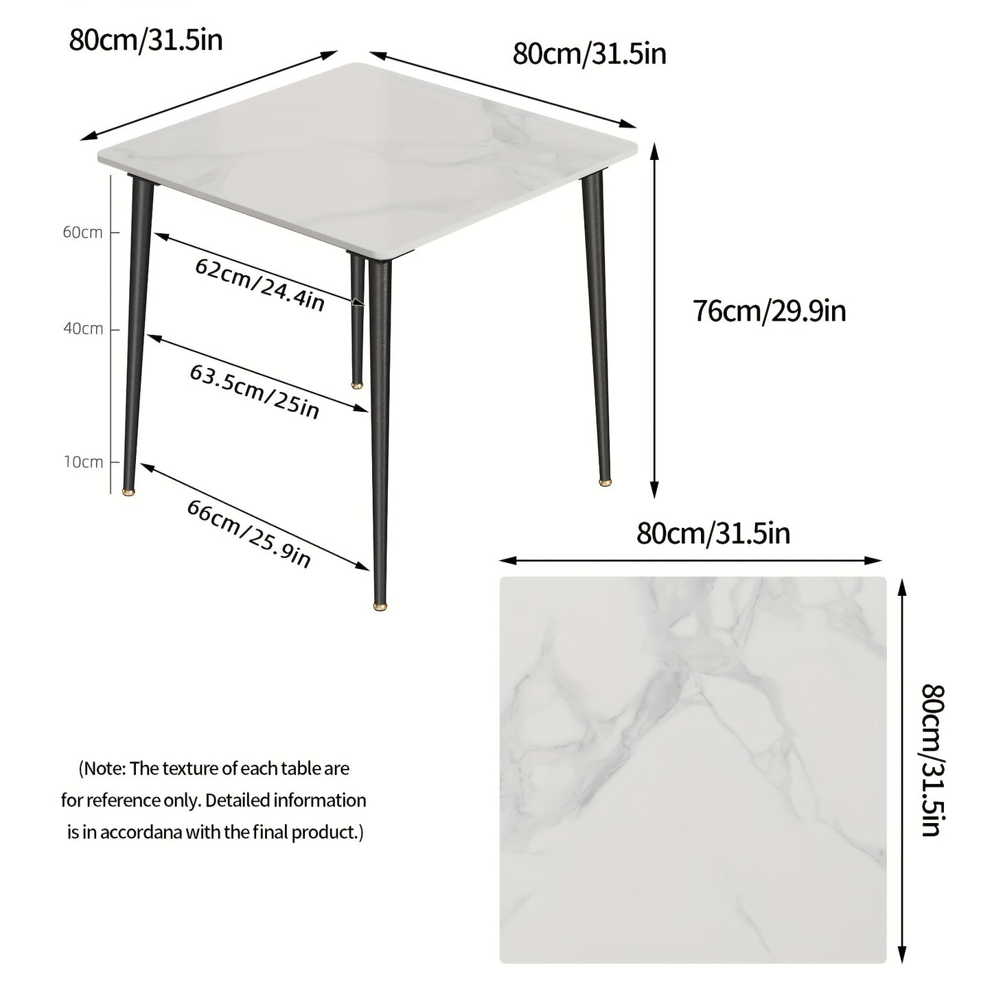 Eettafel – Tafel – Eetkamertafel – Keukentafel – Dinertafel – Rechthoekig Sintered Stone Blad – Kras- en Vlekbestendig – Eenvoudig Schoon Te Maken