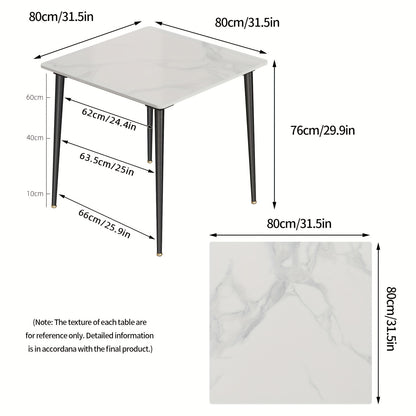 Eettafel – Tafel – Eetkamertafel – Keukentafel – Dinertafel – Rechthoekig Sintered Stone Blad – Kras- en Vlekbestendig – Eenvoudig Schoon Te Maken