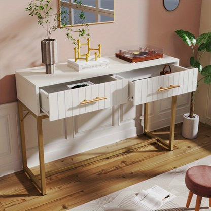 Nachtkastje – Ladekast – Dressoir – Opbergkast – Kasten – Wit Met 2 Lades – Modern Ontwerp 75x100x45 cm – Duurzaam Metaal