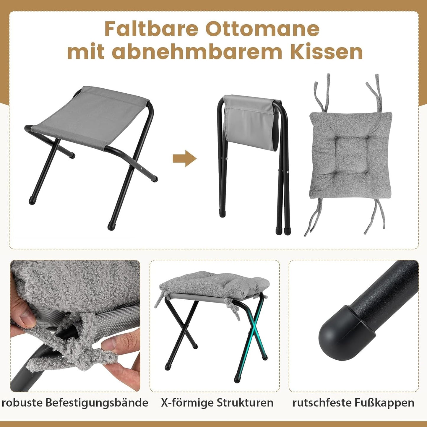 Relaxfauteuil – Relaxstoel – Loungefauteuil – Tv-fauteuil – Leunstoel – Met Voetenbankje En Zijvak – Zachte Sherpa Bekleding – Roestvrij Metalen Frame