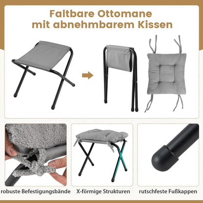 Relaxfauteuil – Relaxstoel – Loungefauteuil – Tv-fauteuil – Leunstoel – Met Voetenbankje En Zijvak – Zachte Sherpa Bekleding – Roestvrij Metalen Frame