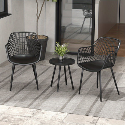 Tuinstoelset – Tuinstoelen – Bistroset – Stoel En Tafel Set – Balkonset – PP Zitting En Tafelblad – Metalen Frame – Comfortabel En Weerbestendig