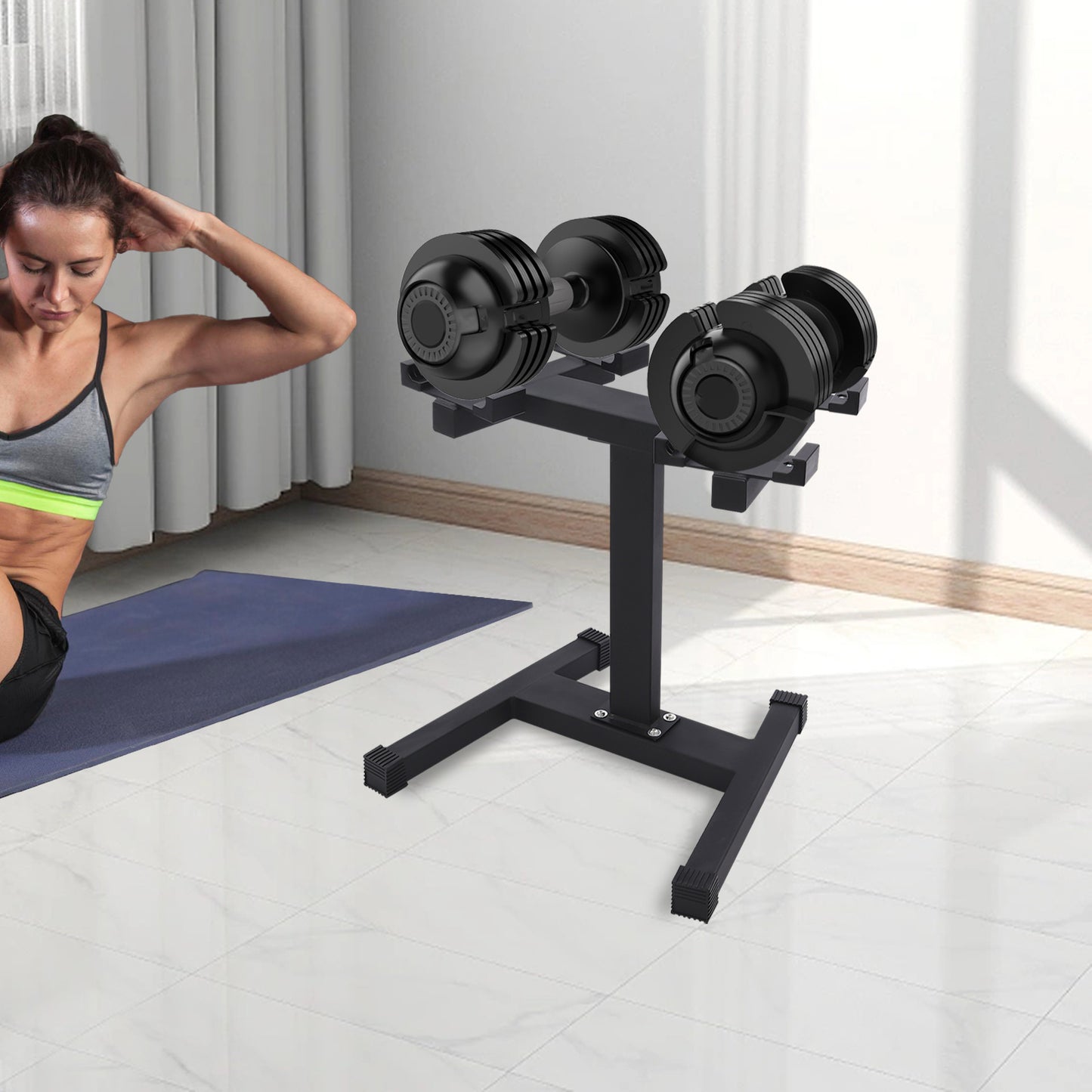 Halterrek – Gewichtenrek – Dumbbellrek – Halterstandaard – Gewichtshouder – Staal – Belastbaar tot 136 kg – Compact en Stabiel