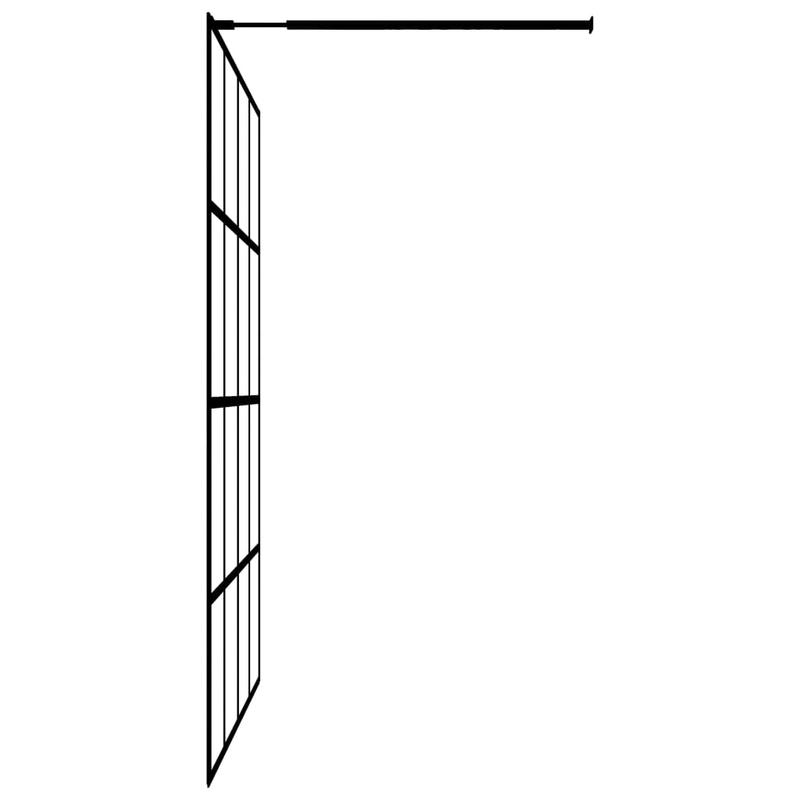 Douchewand – Doucheafscheiding – Douchewand Glas – Douchewand Veiligheidsglas – Douchewand Transparant – 5 mm Gehard Glas – Aluminium Frame Met Ondersteuningsstang 90x195 cm