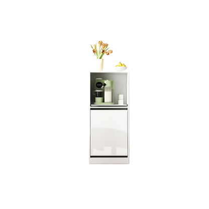 Kast – Opbergkast – Dressoir – Garderobekast – Meubel – Wit MDF – Uitschuifbare Lade – Compact 50 cm Breed