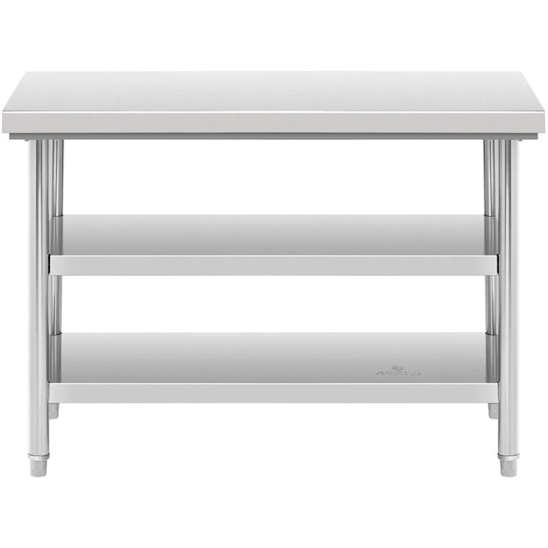 RVS Werkbank – Werktafel – Werkbankje – Werkoppervlak – Werkmodule – Roestvrij staal – 3 Niveaus – 120x60 cm – Draagvermogen 600 kg