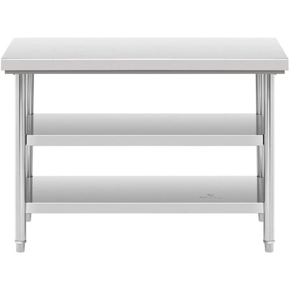 RVS Werkbank – Werktafel – Werkbankje – Werkoppervlak – Werkmodule – Roestvrij staal – 3 Niveaus – 120x60 cm – Draagvermogen 600 kg