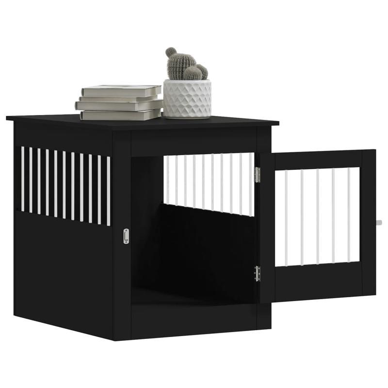 Hondenkennel – Hondenbench – Hondenren – Hondenhok – Meubelstijl – Zwart Metaal – Weerbestendig – Compact 64,5x80x71 cm