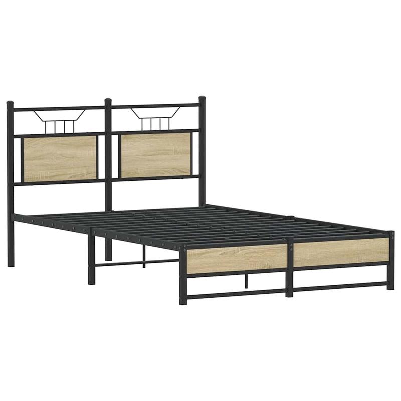 Bed frame without Mattress Oak Sonoma 120x190cm in Chipboard Practical, removable, suitable for all seasons, Guest Bed Setup, Versatile Sleeping Solution, Minimalist Bed Frame, Contemporary Design, Easy Assembly, Removable De