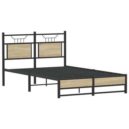 Bed frame without Mattress Oak Sonoma 120x190cm in Chipboard Practical, removable, suitable for all seasons, Guest Bed Setup, Versatile Sleeping Solution, Minimalist Bed Frame, Contemporary Design, Easy Assembly, Removable De
