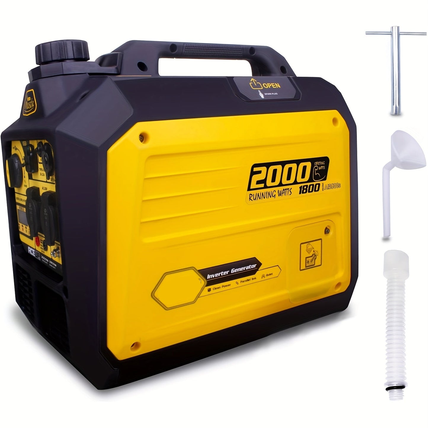 Benzine Generator – Draagbare Stroomvoorziening – Inverter Generator – Stille Generator – 2000 Watt Startvermogen – Smart Display - QUORE