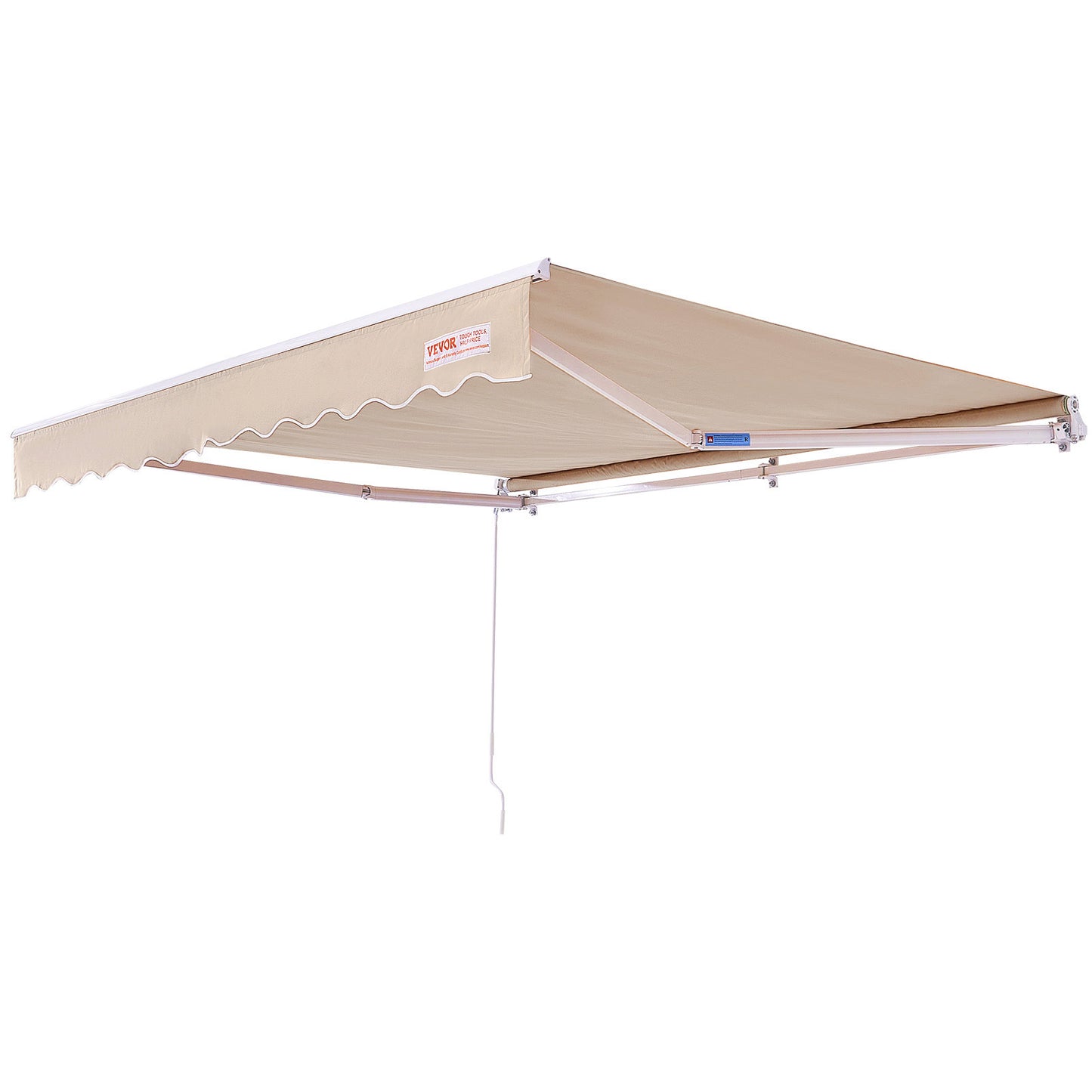 Uitvalscherm – Balkon Zonnescherm – Terrasscherm – Handbediend Scherm – Verstelbaar Uitvalscherm 2,4 x 2,1 m – Weerbestendig 280g Polyester Doek – Hoogte Verstelbaar 2,4 tot 3,7 m