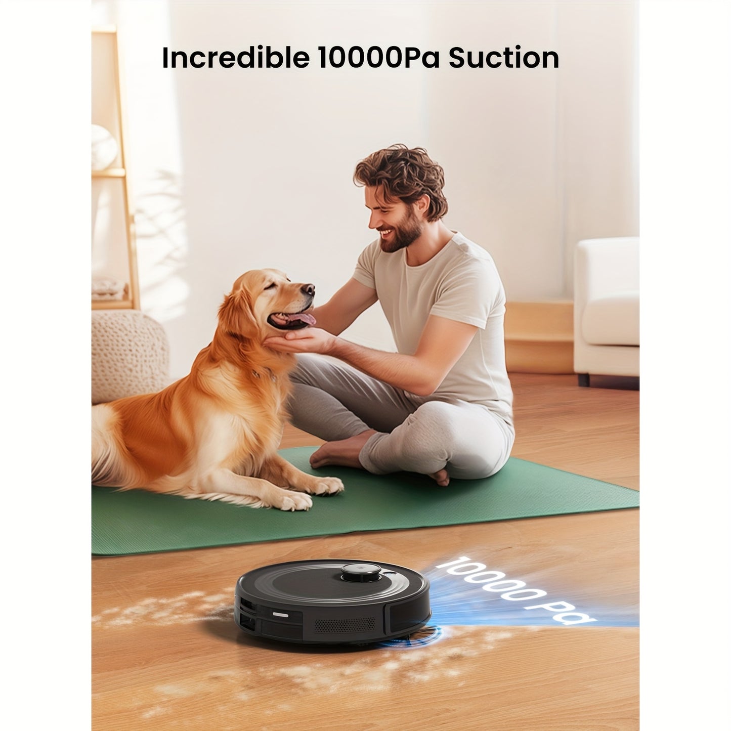 Robotstofzuiger – Robot Cleaner – Robot Veegmachine – Robot Dweilmachine – Slimme Stofzuiger – Zwart – 5200 mAh Batterij – 3D Obstakelvermijding