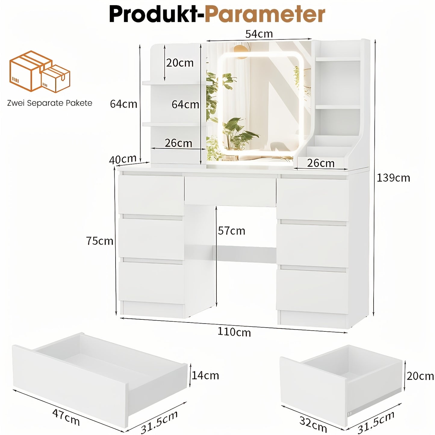 Boxspring Bedframe – Bed Met Opbergruimte – Slaapbank – Led Verlicht Bed – Eenpersoonsbed – 140x200 cm – Met 3 Lades En USB Oplaadstation – Stevig Metalen Frame