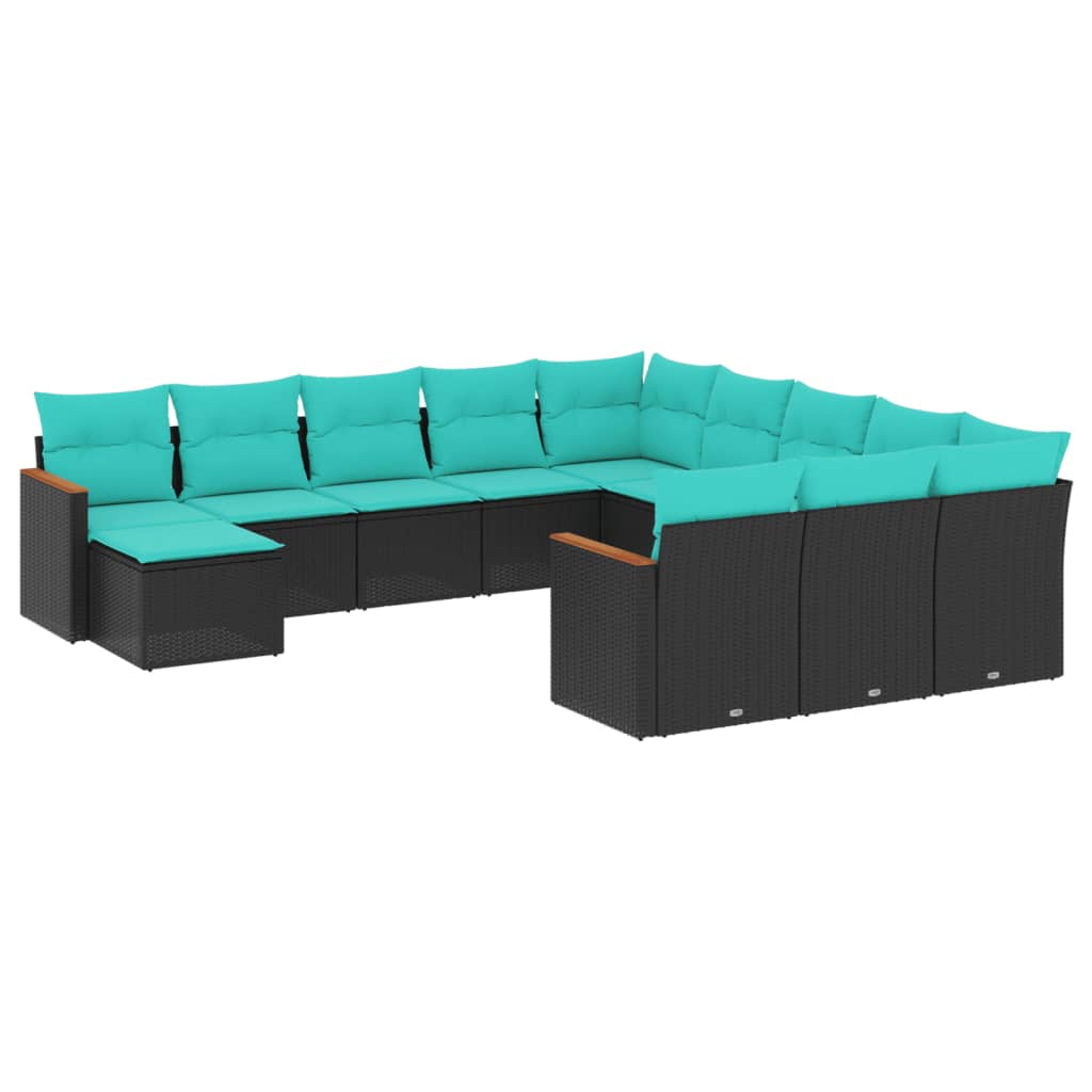 Tuinbankset – Tuinbank – Buitenbank – Loungeset – Tuinmeubel – PE-Rattan Materiaal – Robuust Gepoedercoat Stalen Frame – Zwarte Uitvoering Zonder Tafel