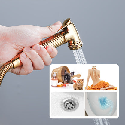 Shower System in Black with a Handheld Shower Head, Bathtub Spout, Wall-Mounted Four-Function Set, And Digital Display System.