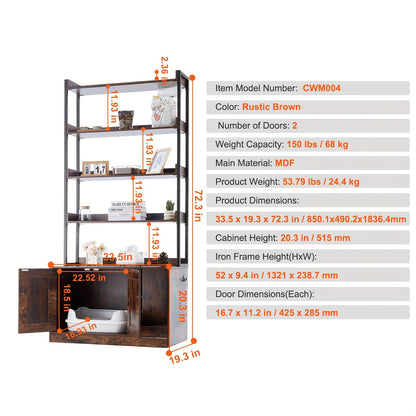 kattenbakhuisje – kattenbakombouw – kattenbakmeubel – kattenkast – kattenhuis – met 4 opberglades – stevig hout en metaal – geurwerend & stijlvol design