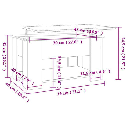 Salontafel – Koffietafel – Bijzettafel – Woonkamertafel – Sofa Tafel – Massief Hout – Extra Opbergruimte – 79x49x41 cm – Modern Minimalistisch – Eenvoudige Montage