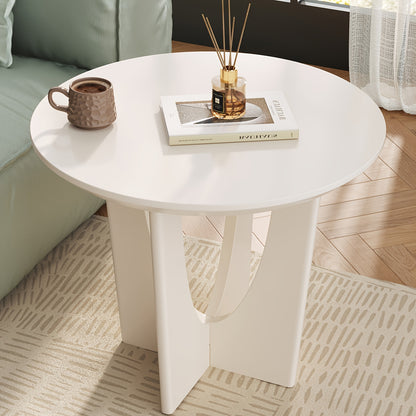Bijzettafel – Nachtkastje – Side Table – Slede Tafel – Houten Tafeltje – Melkwit – Compact Formaat – Stevige Constructie