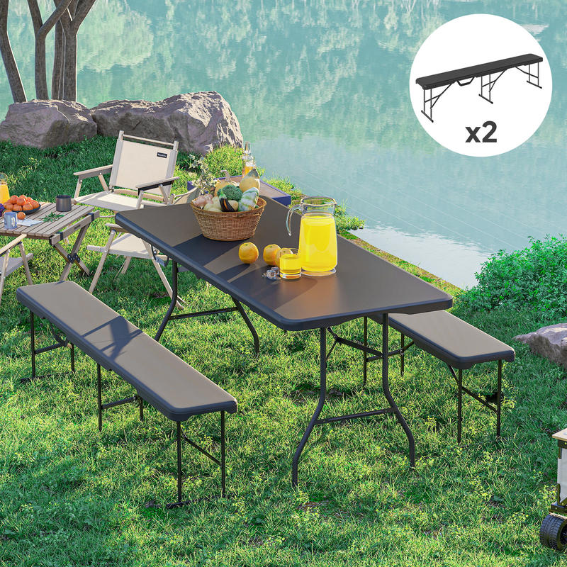 Campingbank – Outdoor Bank – Kampeerbank – Tuinbank – Picknickbank – Draagvermogen 240 kg – Lichtgewicht & Robuust A-frame