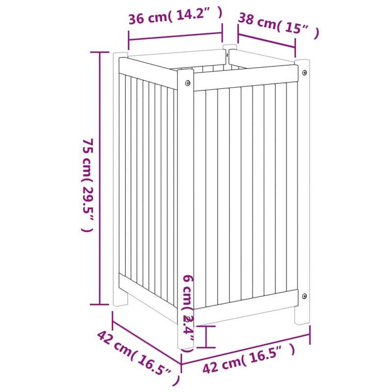 Bloemrek – Plantenstandaard – Bloemenstandaard – Plantenrek – Bloemhouder – Acaciahouten Afdekking – Compact Formaat 42x42x75 cm