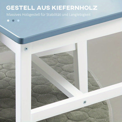 Eetkamerstoel – Stoel – Kuipstoel – Eettafelstoel – Keukenstoel – Massief Grenenhout – Grijze Stof Bekleding – Open Rugleuning – 41x46,5x85 cm – Duurzaam & Comfortabel