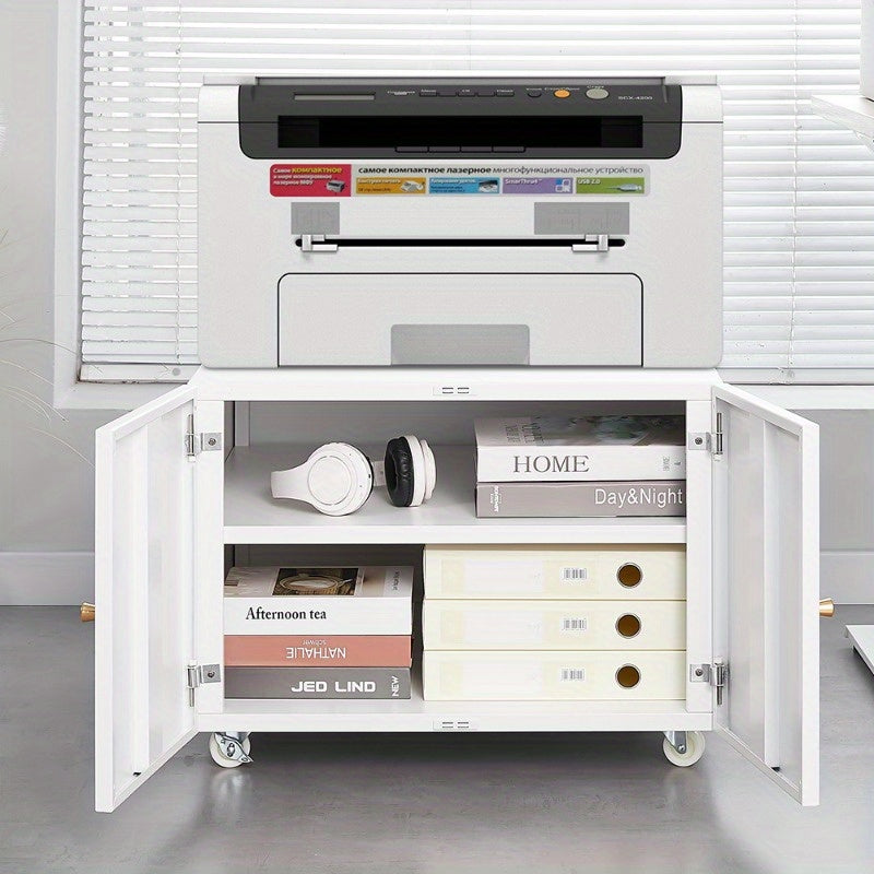 Mobiele Printerstandaard – Printertafel – Werkplek Organizer – Roltafel – Opbergkast – Stevige Aluminium Constructie – Ruimtebesparend Compact Design