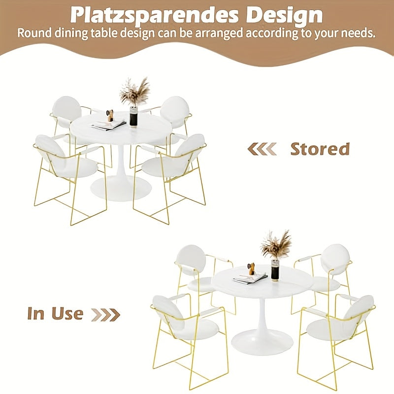 Eettafel – Ronde Tafel – Keukentafel – Kleine Eetkamertafel – Balkon Tafel – Houten Tafelblad – Compact Ø 80 cm