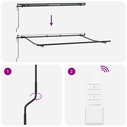 Opvouwbaar Zonnescherm Frame – Zonnescherm Frame – Schaduwdoek Frame – Terras Schaduw – Buiten Zonwering – Duurzaam Metaal – 3,5x2 Meter Antraciet